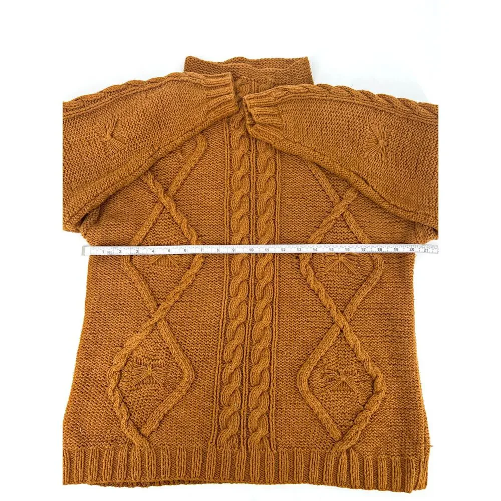 Vintage Hong Kong Michael Simon New York Nutmeg Chunky Knit Sweater One Size
